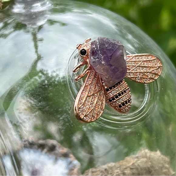 Amethyst wasps next mixed media hanging art - Picture 3 of 7